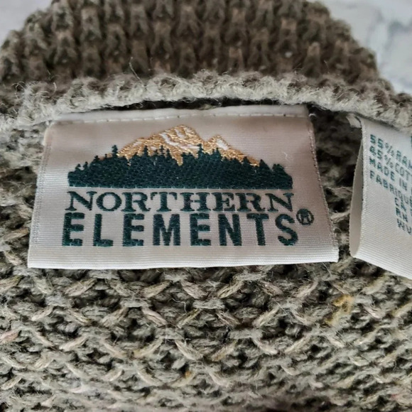 Vintage 80s Northern Elements Oversized Shaker Sweater Olive Green  Men's XL - Picture 2 of 13